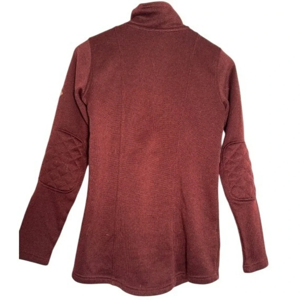 Eddie Bauer Burgundy Quilted Neck Zip Up Fleece Jacket Womens‎ - XS